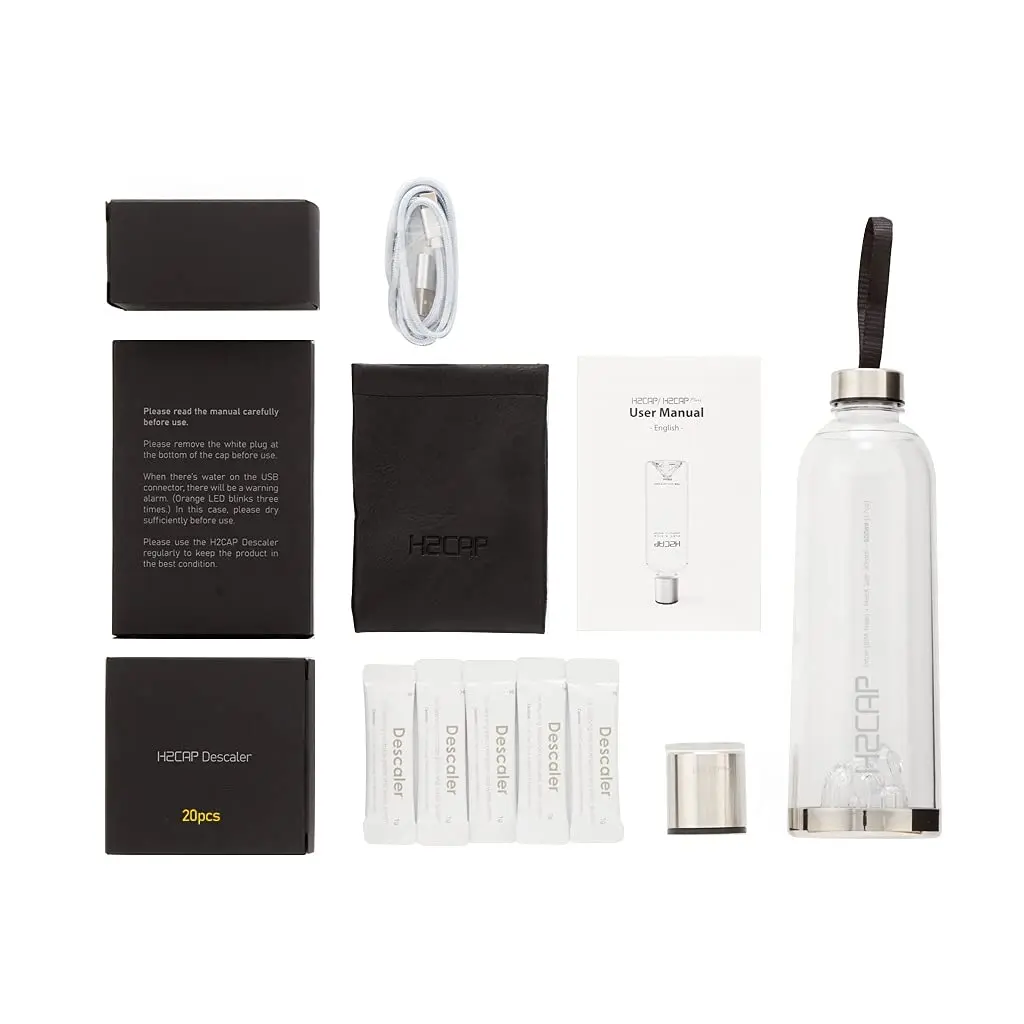 Home 2 H2CAP PLUS components — cap, cables, and accessories